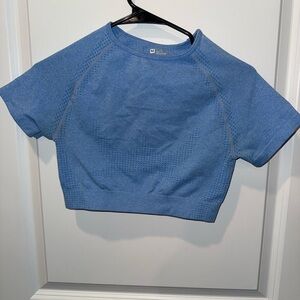 Blue Cropped Athletic Top